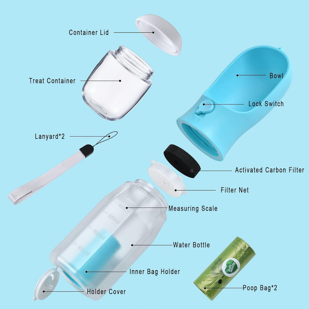 Dog Water Bottle 3 in 1